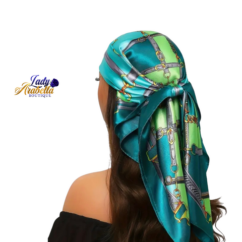 Royal Green Satin Scarf