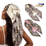 Satin Scarg with Leopard Print