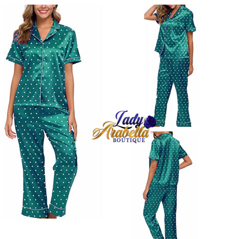 Polka Dot Green Pajama Set
